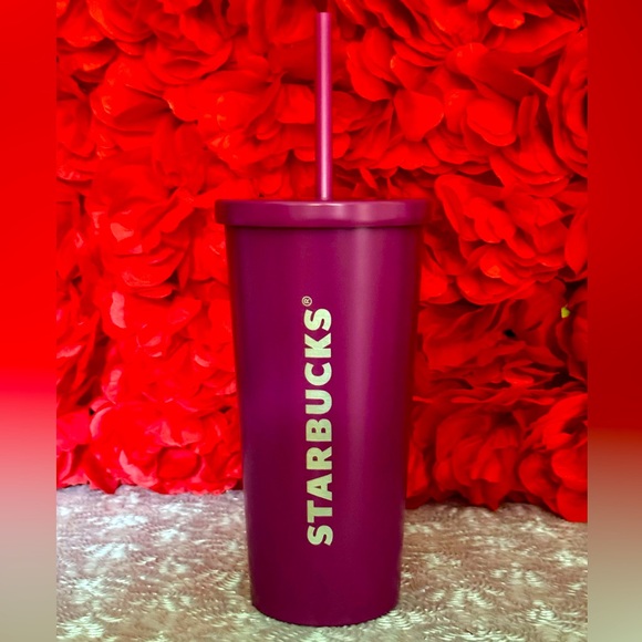 NWT💗💜RARE🩶Starbucks Europe🇬🇧Matte Magenta Stainless Steel Grande Tumbler - Picture 4 of 7